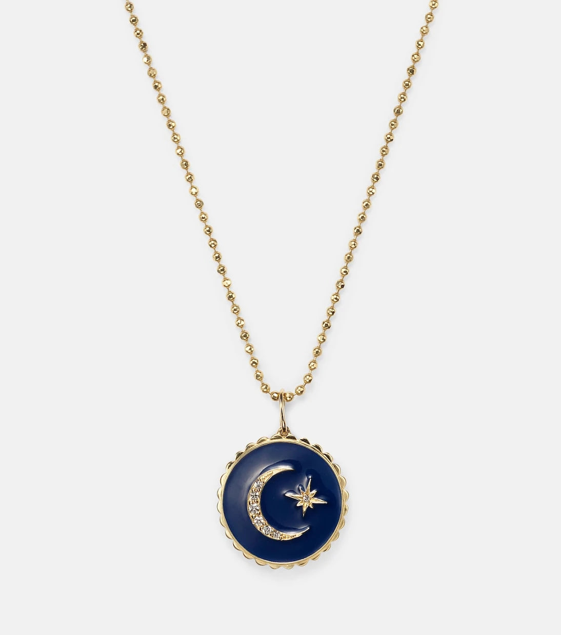 Sydney Evan - Celestial Medallion 14kt gold chain necklace with diamonds