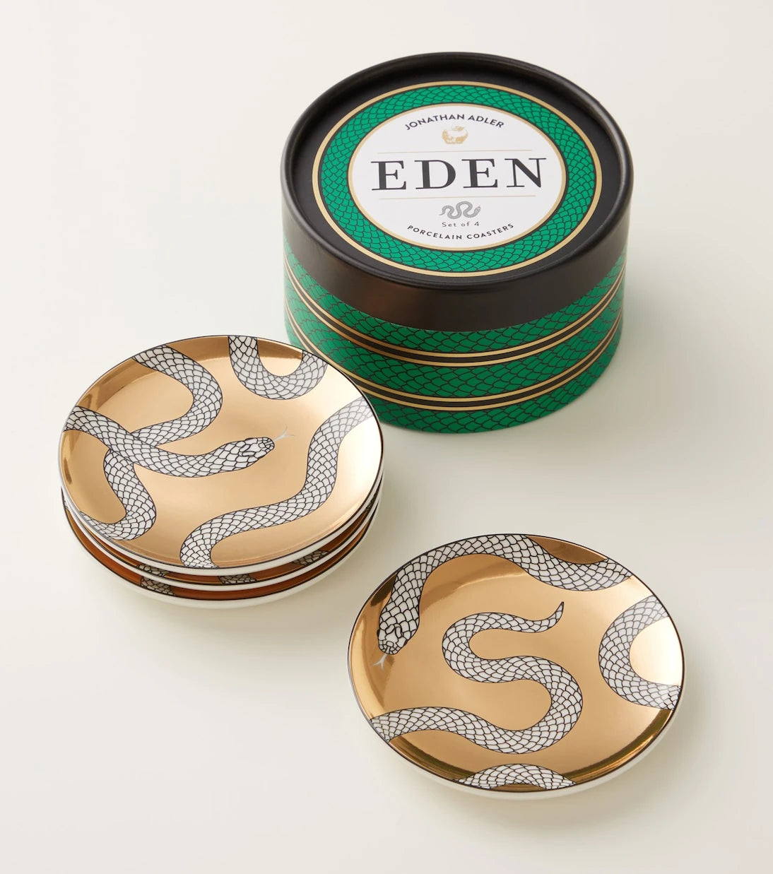 Jonathan Adler - Eden set of 4 porcelain coasters
