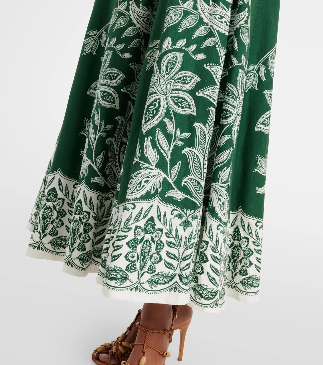 Farm Rio - Miranda belted linen-blend maxi dress