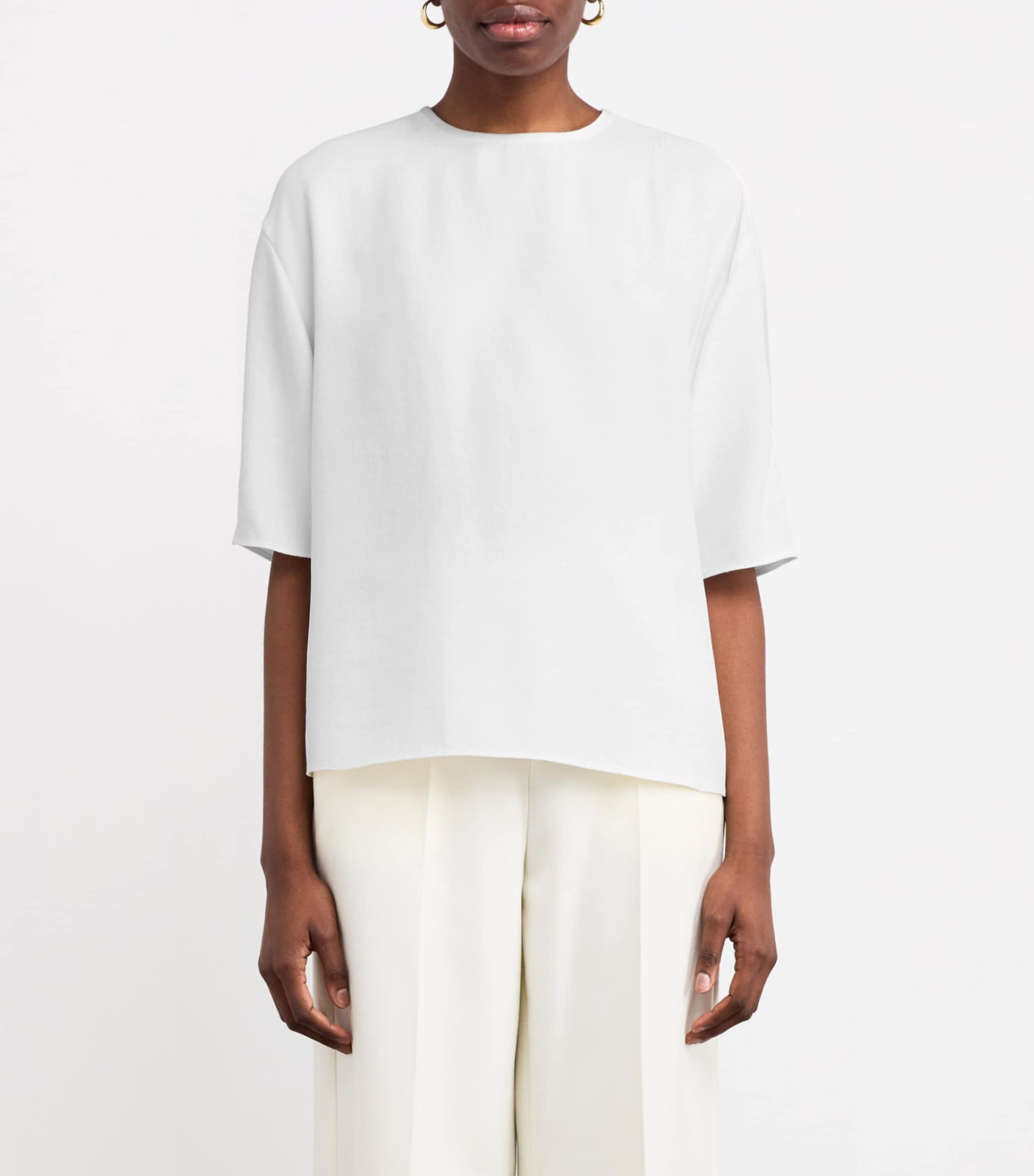 Navy Crepe Dolmain T-Shirt