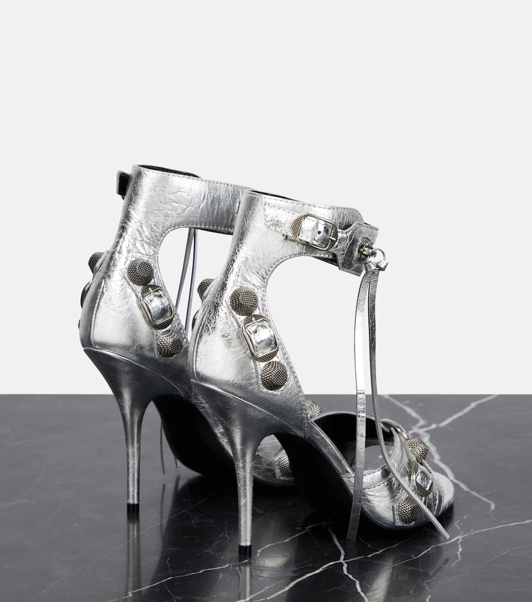 Balenciaga - Cagole embellished leather sandals