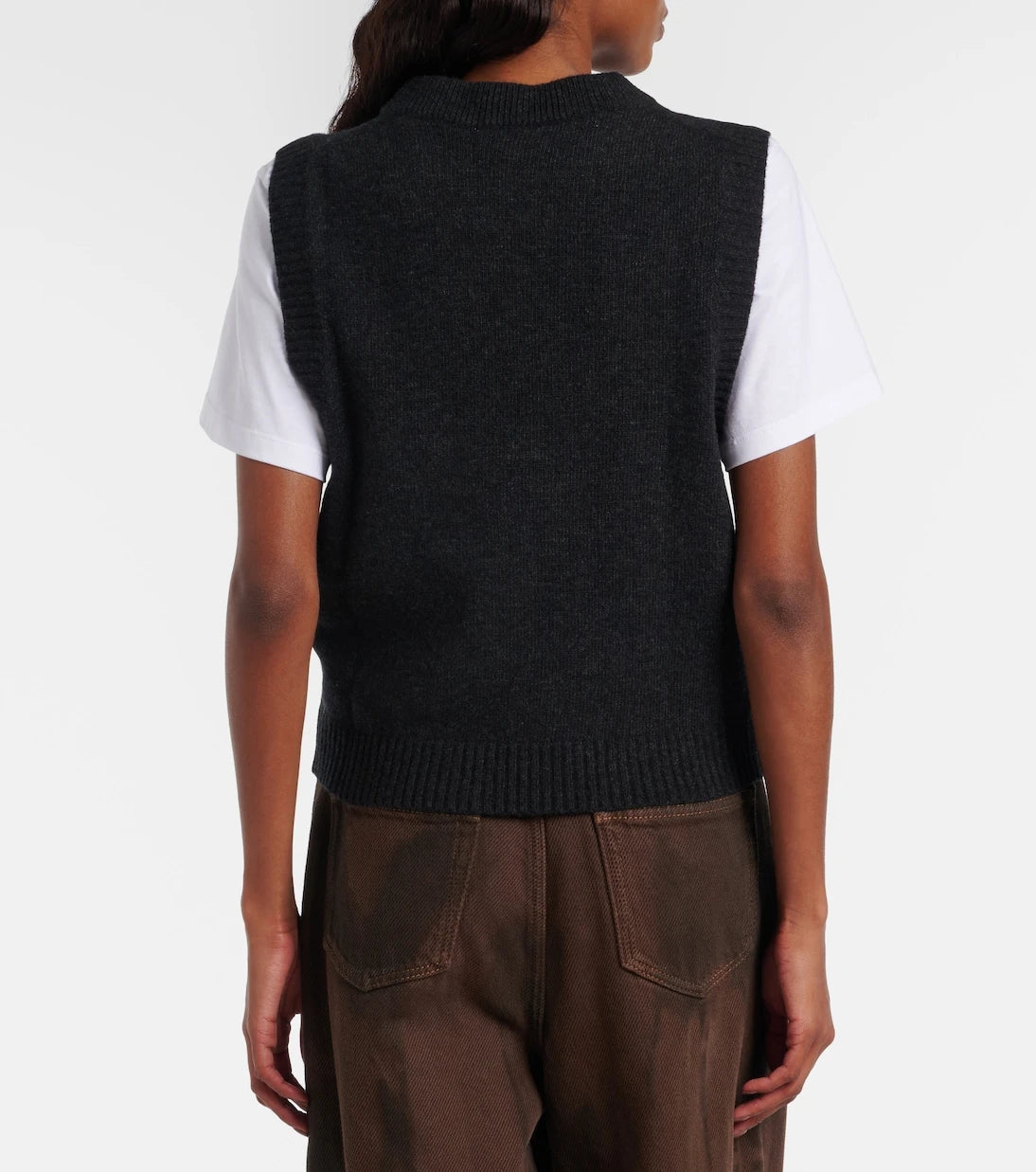 Ganni - Printed wool-blend vest