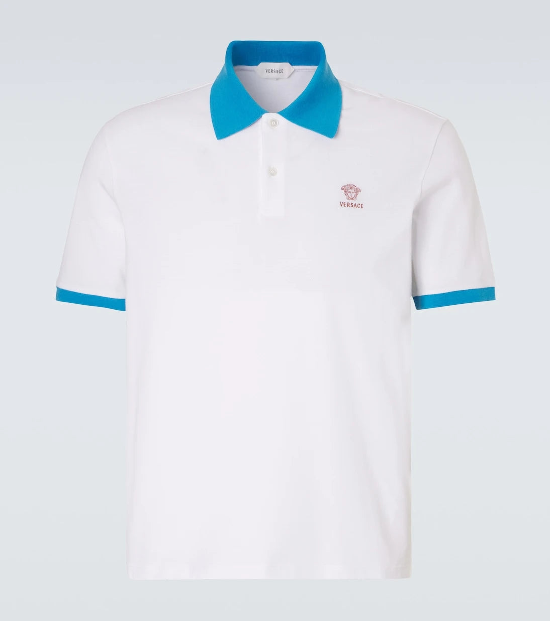 Versace - Printed cotton piqué polo shirt