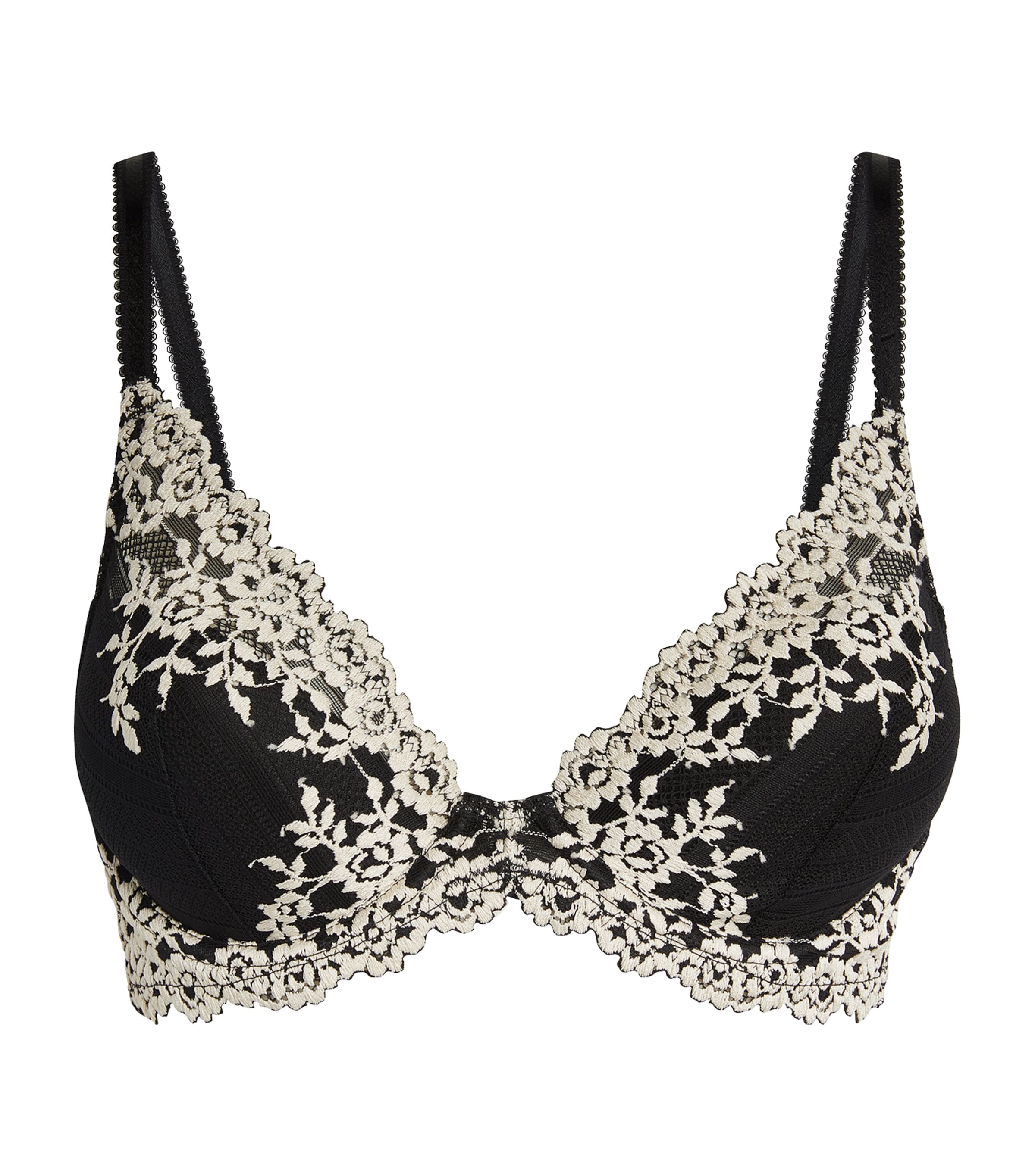 Black Embrace Lace Underwired Plunge Bra