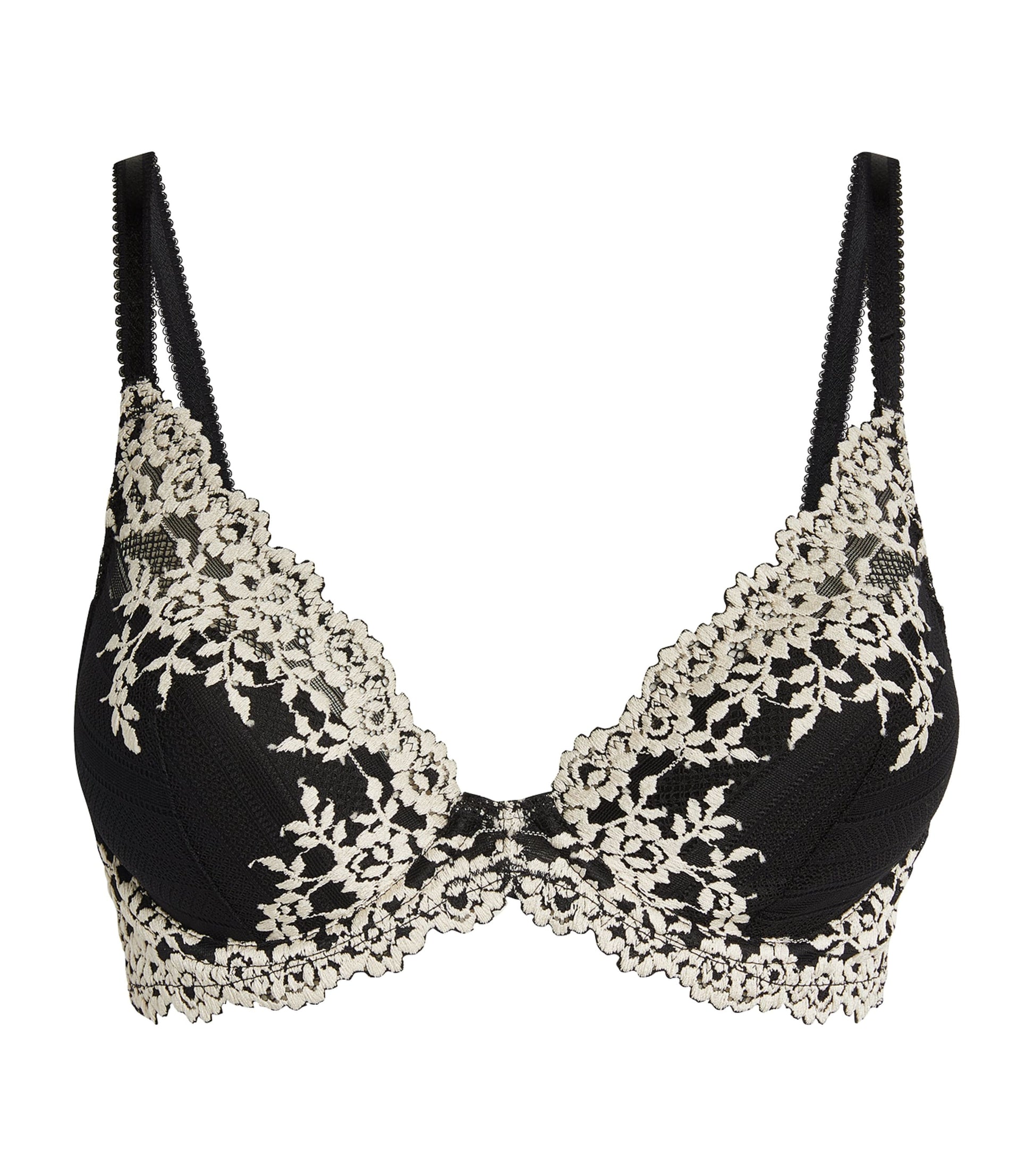 Black Embrace Lace Underwired Plunge Bra