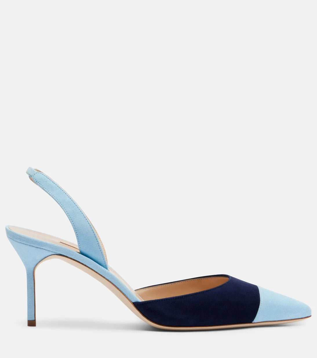 Manolo Blahnik - Capsli süet arkası açık topuklu ayakkabı