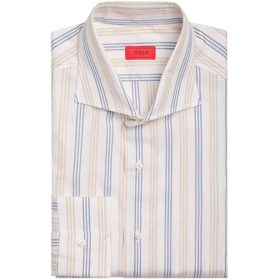 Isaia Cotton Stripe Dress Shirt