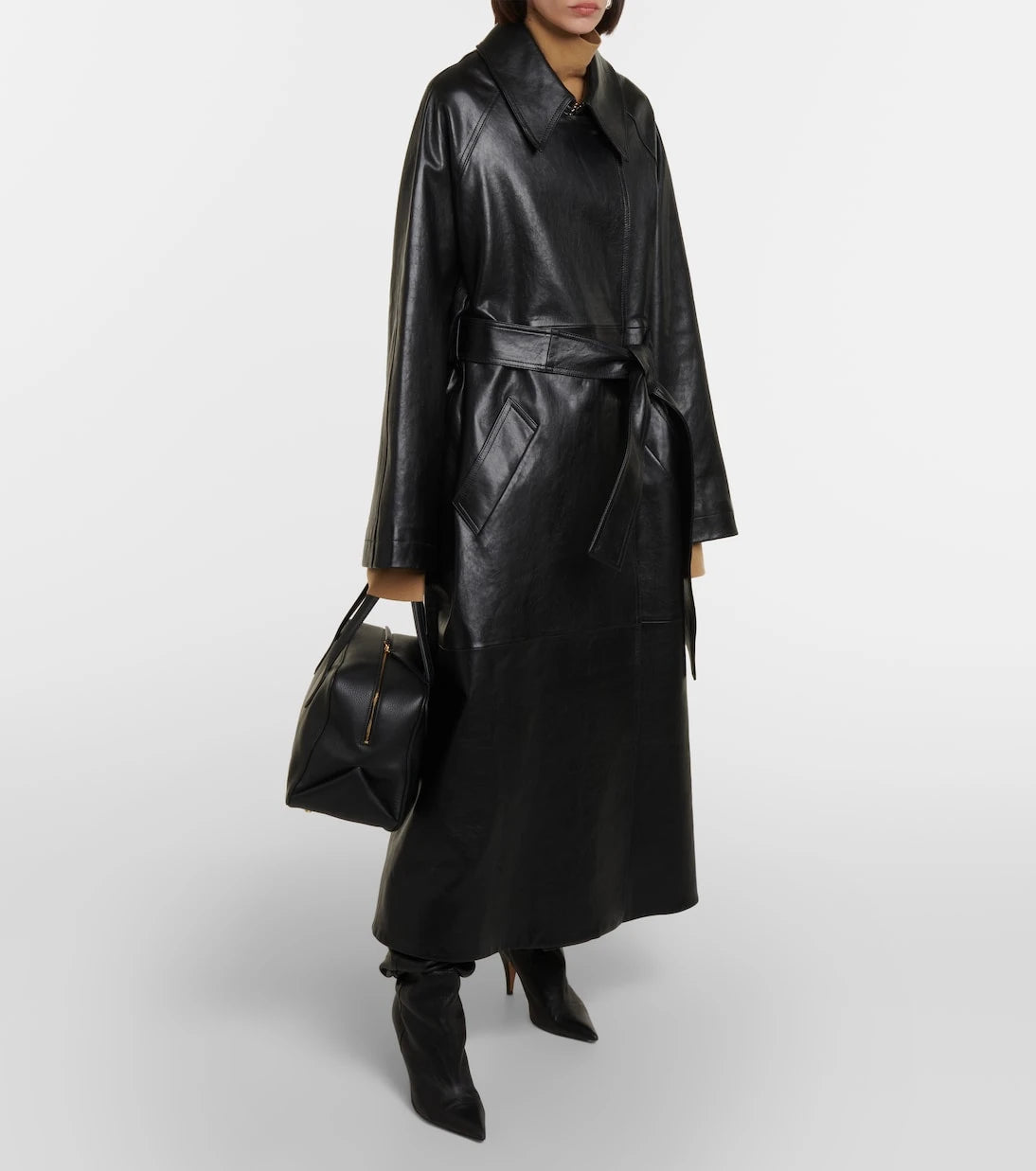 Khaite - Minnie oversized leather trench coat