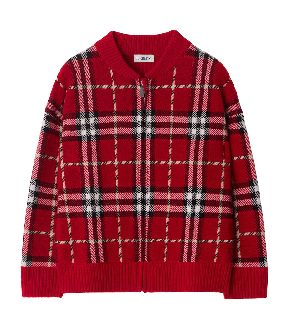 Burberry Kids Wool Check Bomber Jacket (3-12 Years)