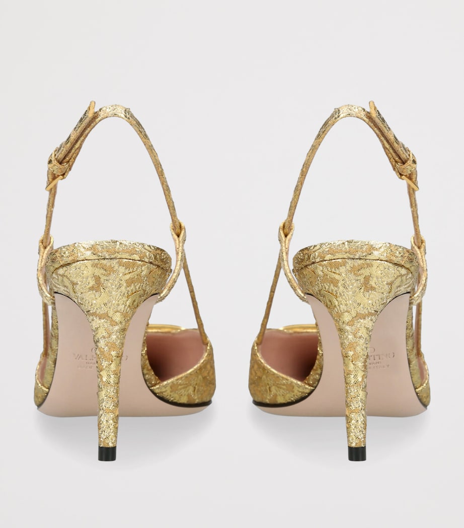 Valentino Garavani Jacquard VLogo Slingback Pumps 80