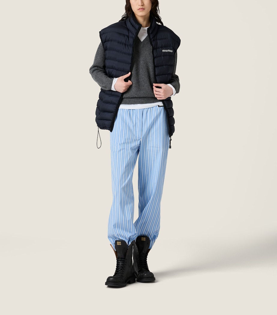 Miu Miu Grey Cashmere Trompe-l'Oeil Sweater