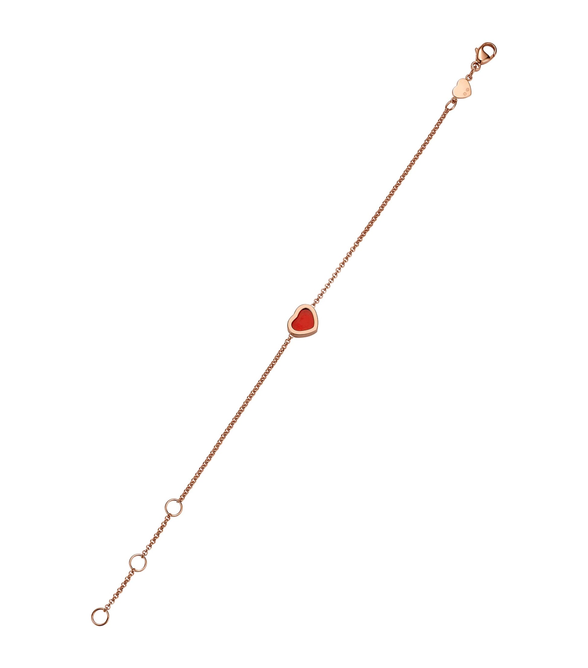 Rose Gold and Carnelian My Happy Hearts Bracelet