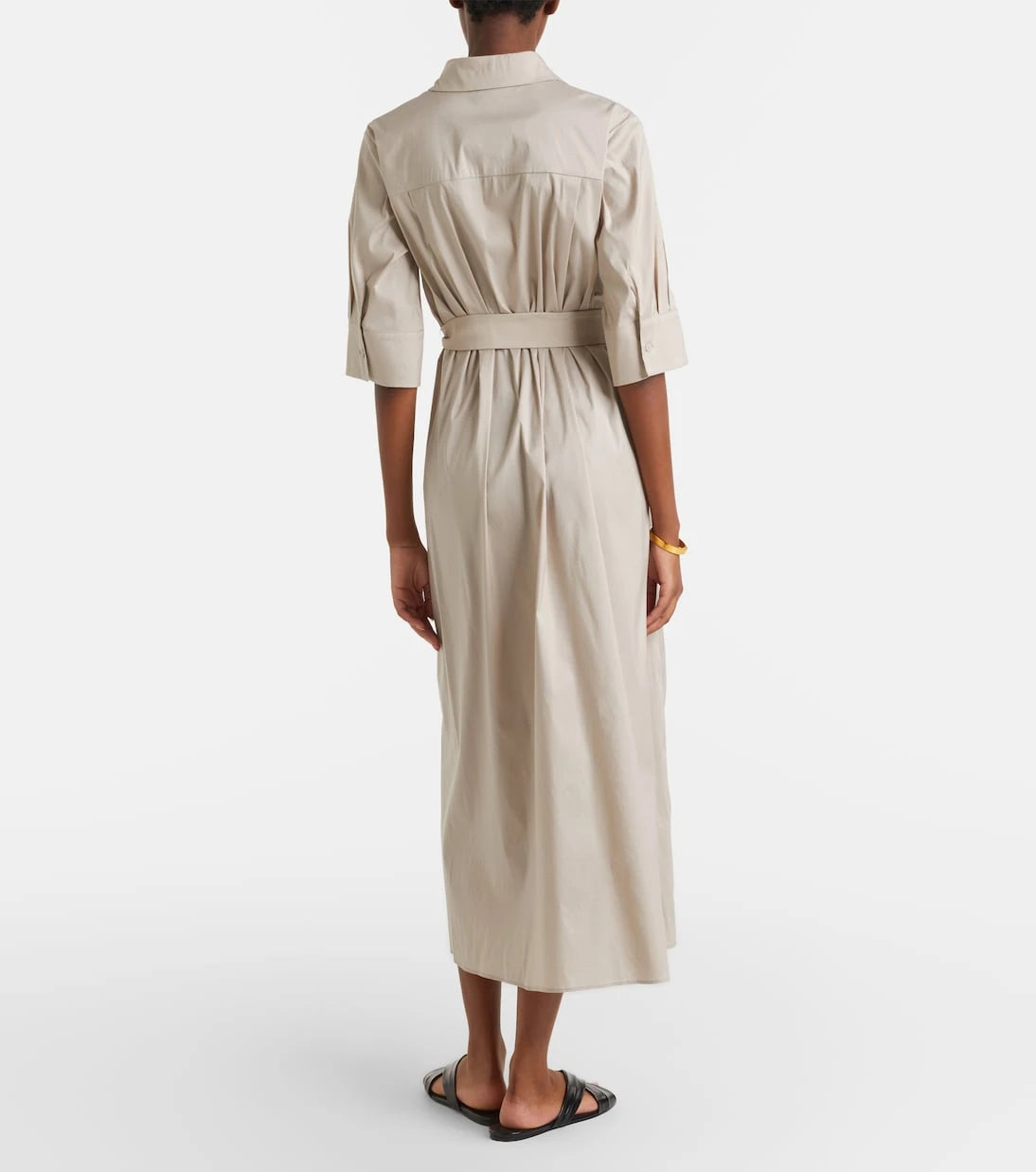 Max Mara - Cognac cotton-blend midi dress