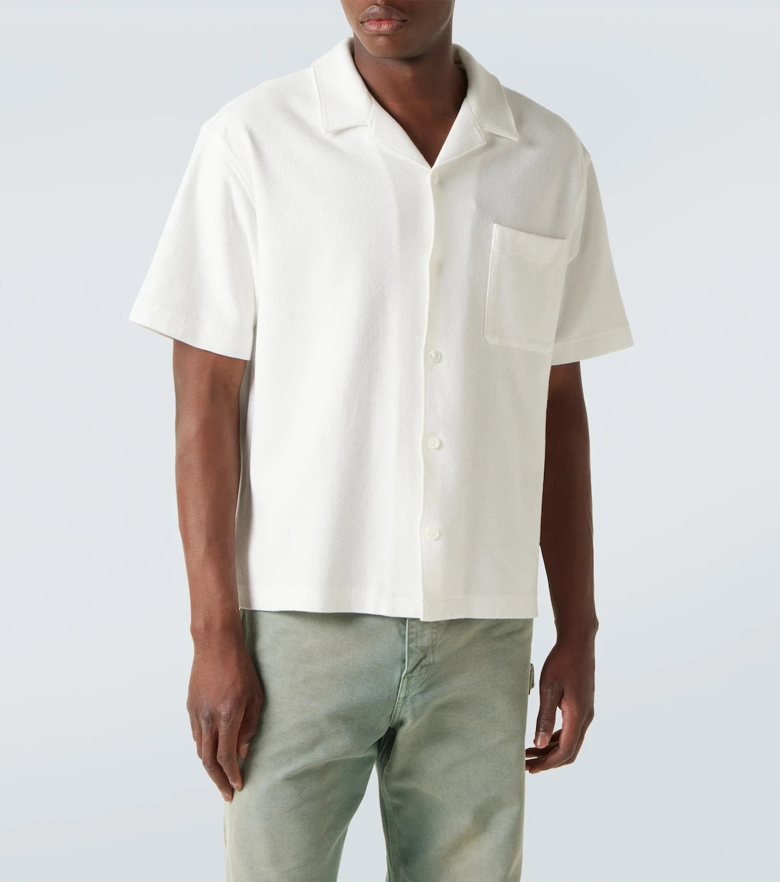 Frame - Cotton piqué bowling shirt