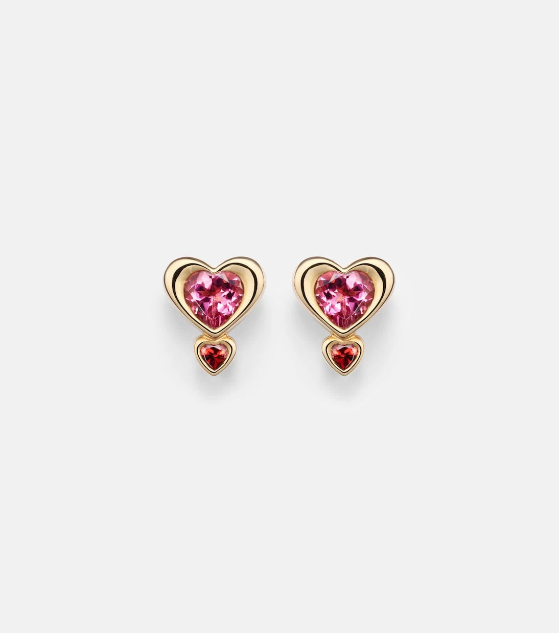 Roxanne First - 14kt gold single earring with tourmaline and garnet