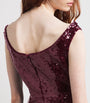 Roland Mouret Burgundy Sequin-Embellished Midi Dress
