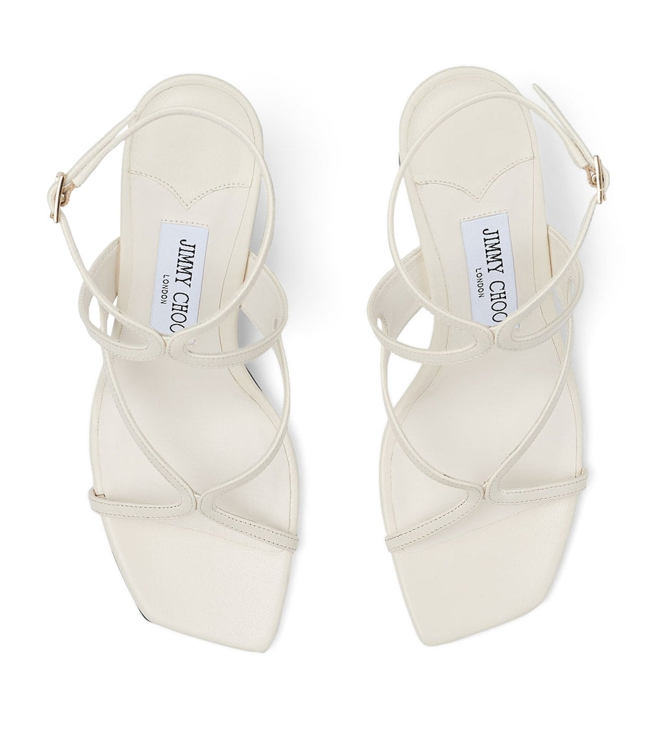 Jimmy Choo White Azie 85 Leather Heeled Sandals