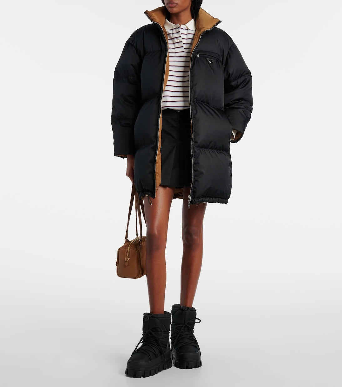 Prada - Re-Nylon belted down jacket