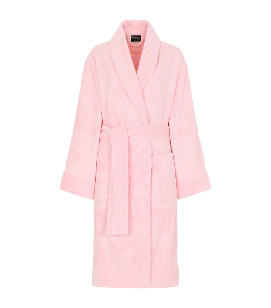 Dolce & Gabbana Casa Terry Cotton DG Logo Robe