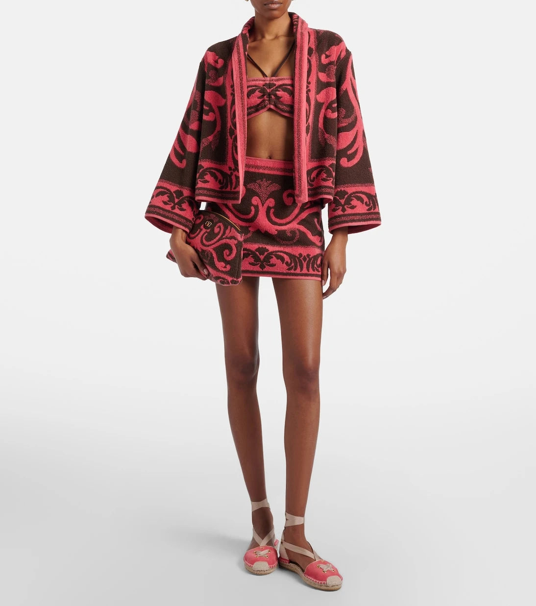 Valentino - Cotton terry jacquard miniskirt