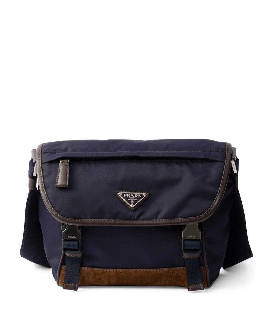 Prada Small Re-Nylon and Leather Messenger Bag