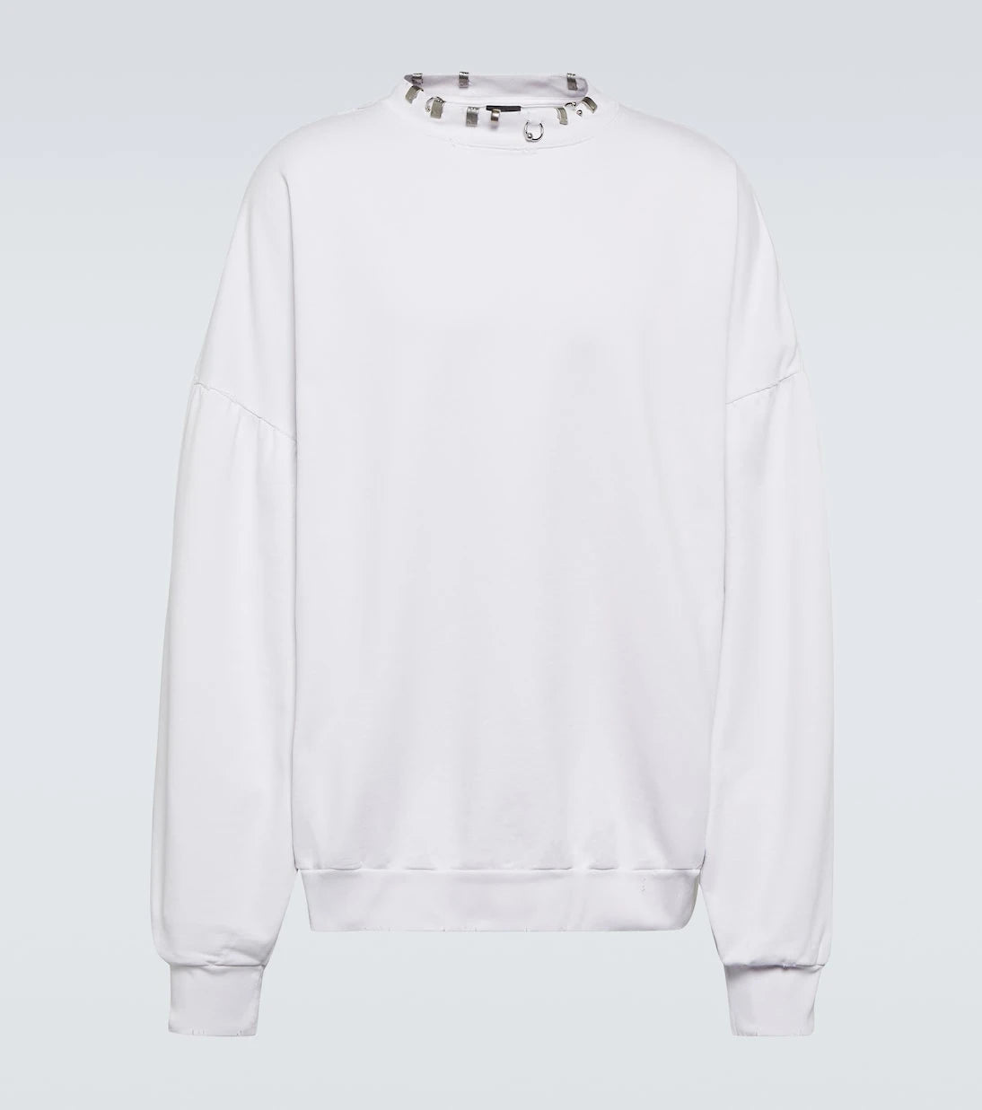 Balenciaga - سويت شيرت صوف مثقوب مستدير