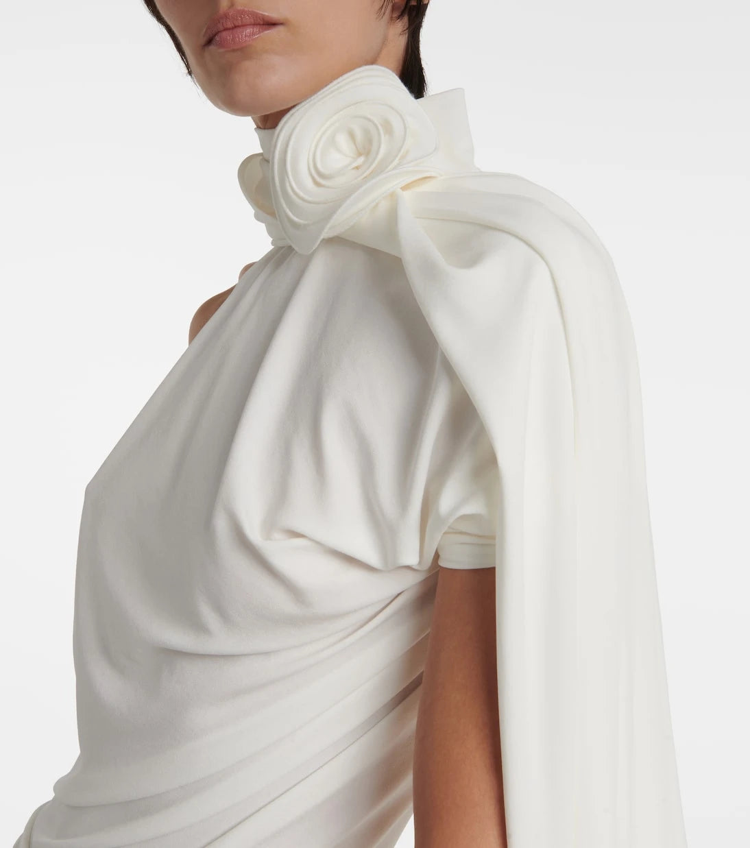 Magda Butrym - Floral-appliqué hooded bodysuit