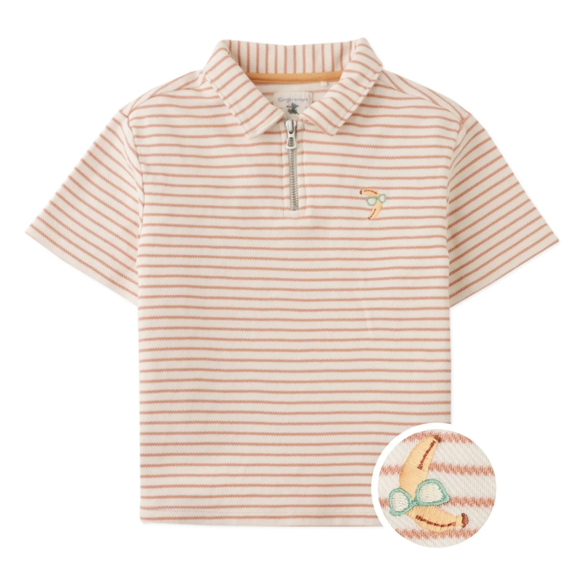 Gingersnaps - Polo Bruno Banana Stripe Twill | Ecru