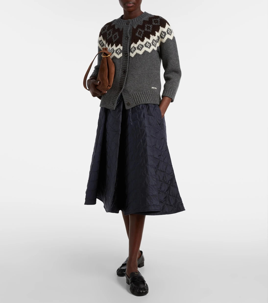 Prada - Intarsia wool and cashmere cardigan
