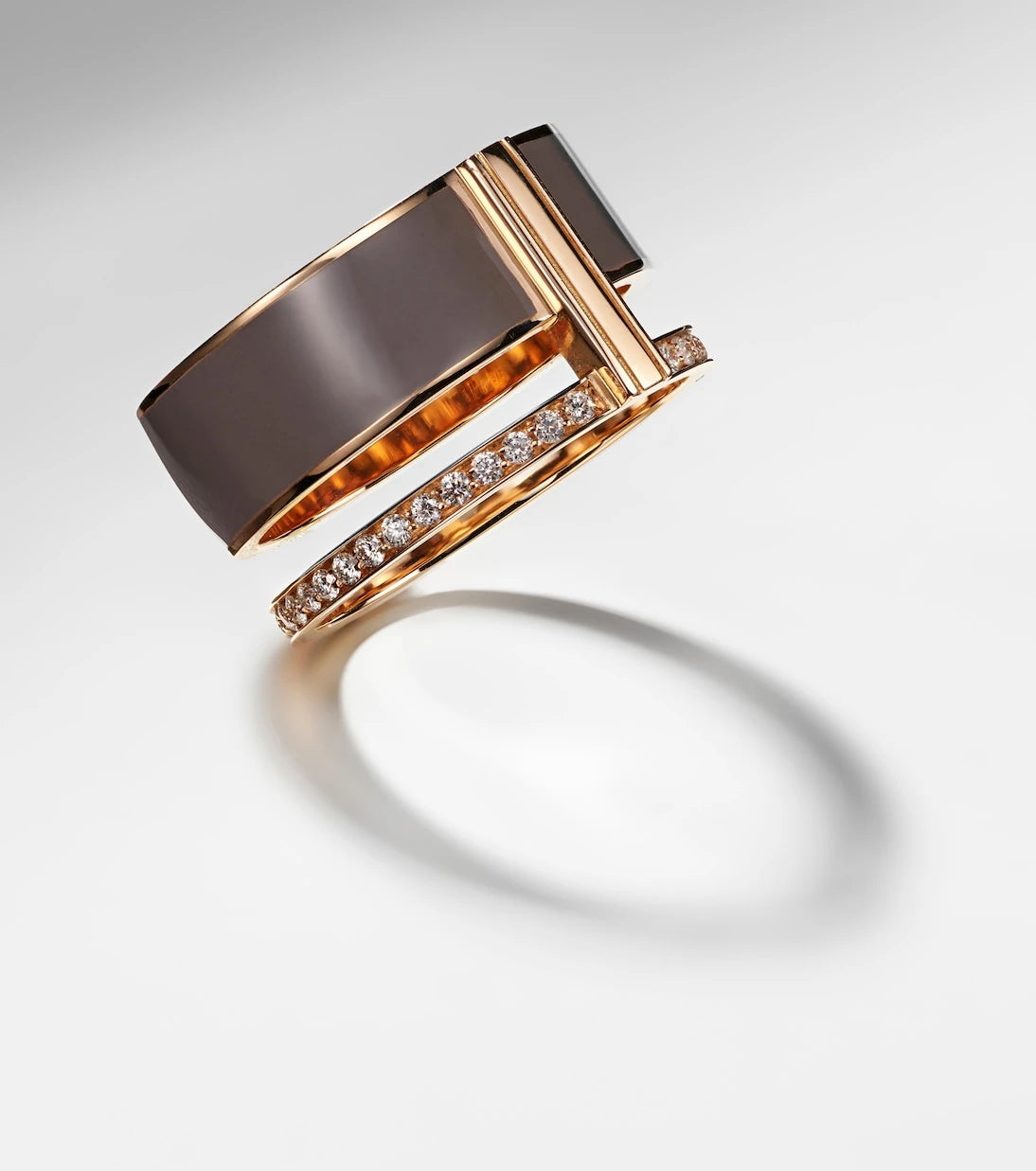 Repossi - Berbere Chromatic 18kt rose gold ring with diamonds