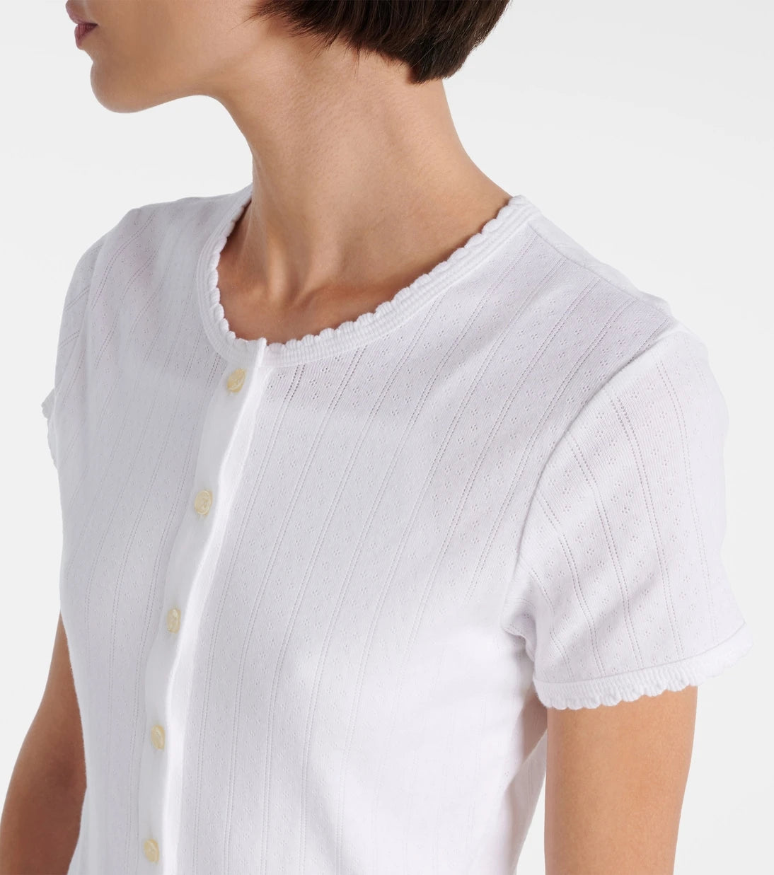 Leset - Pointelle cotton cardigan
