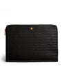 Harrods Black Large Croc-Embossed Leather Pouch