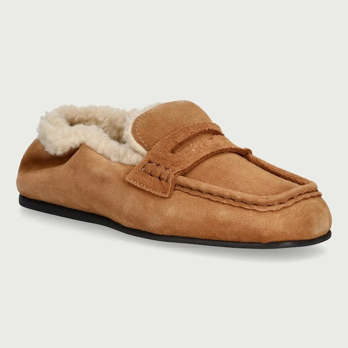 Kadın süet mokasen Penny Loafer
