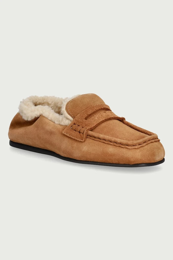 Kadın süet mokasen Penny Loafer