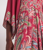 Etro Pink Crepe de Chine Paisley Maxi Dress