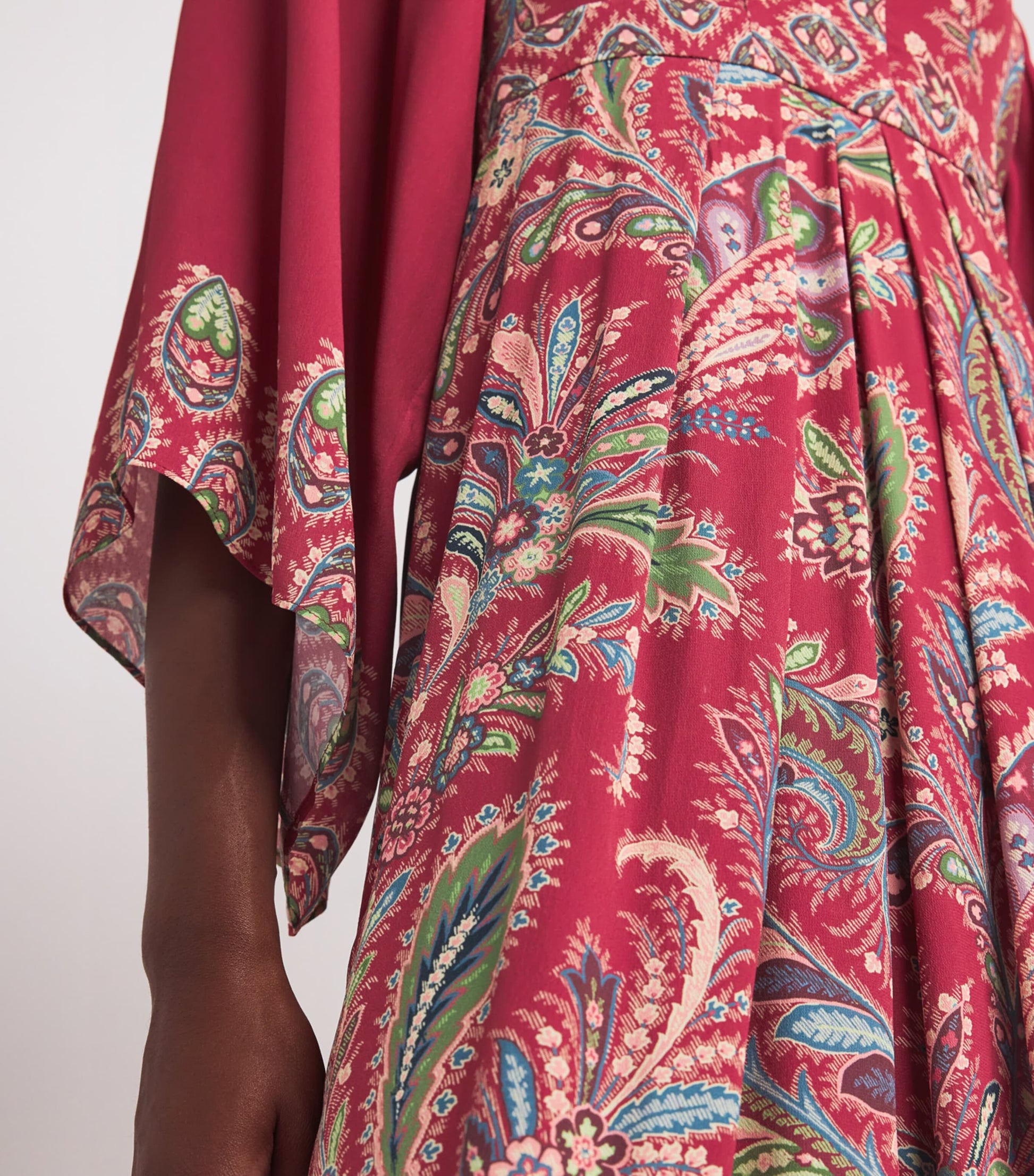 Etro Pink Crepe de Chine Paisley Maxi Dress