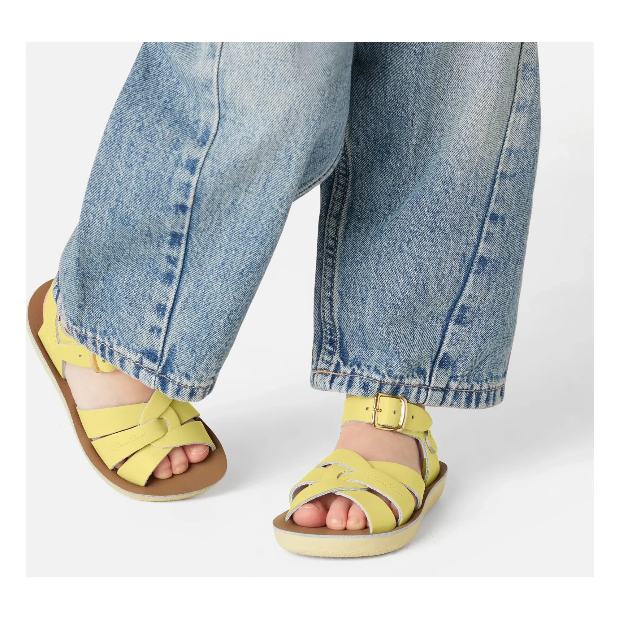 Salt-Water - Waterproof Swimmer Leather Sandals | Pale yellow