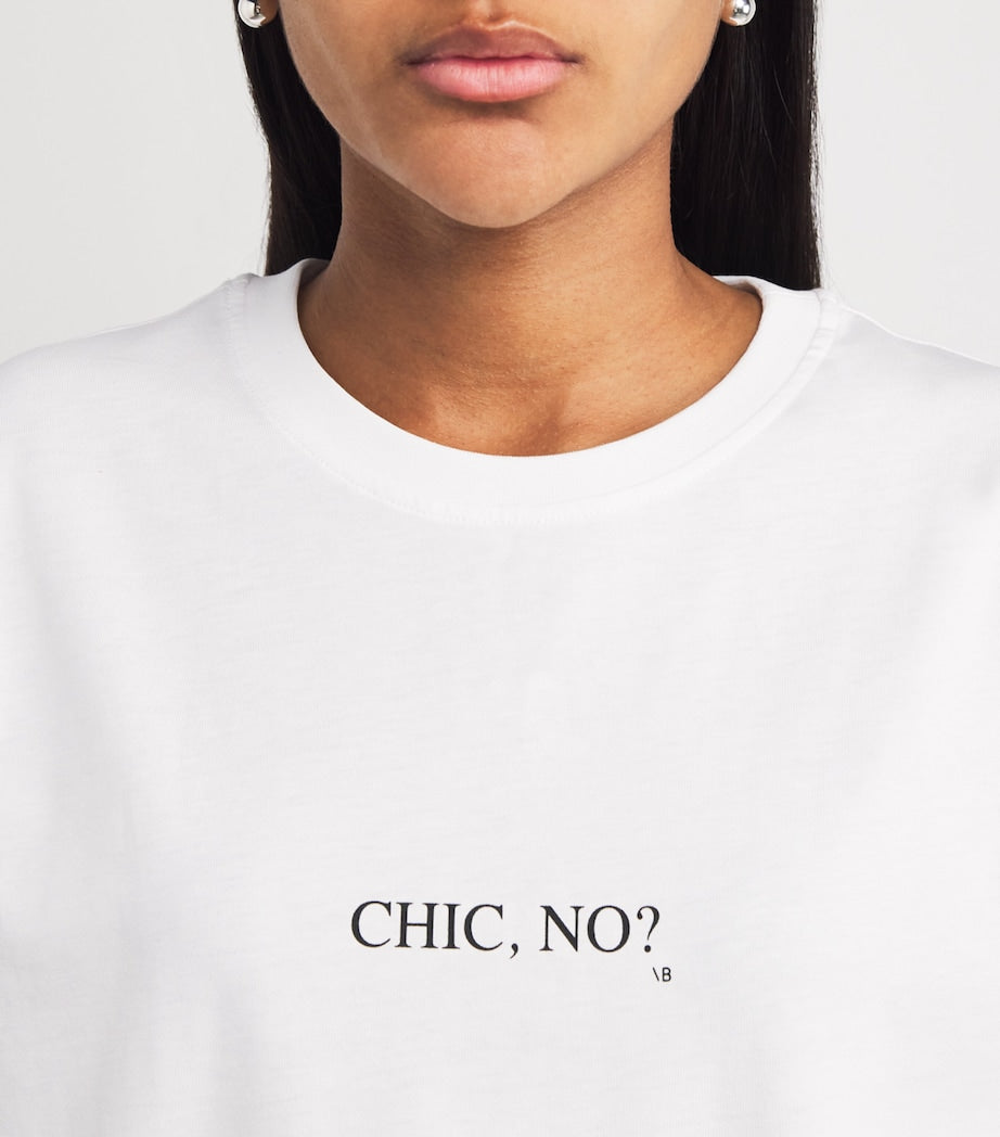 Victoria Beckham White Organic Cotton Slogan T-Shirt