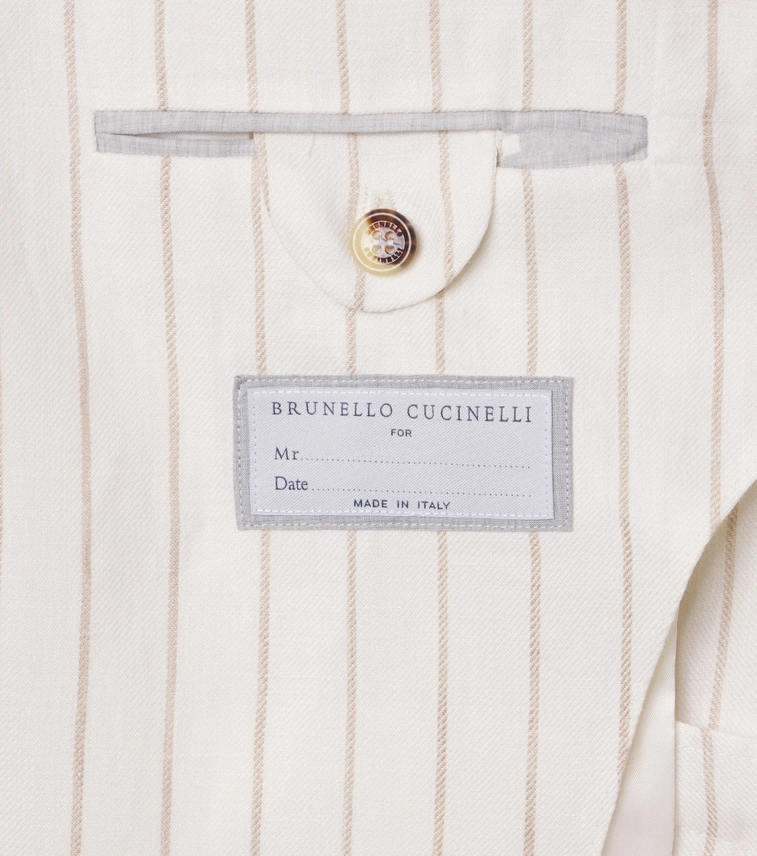 Brunello Cucinelli - Chalk stripe linen twill blazer