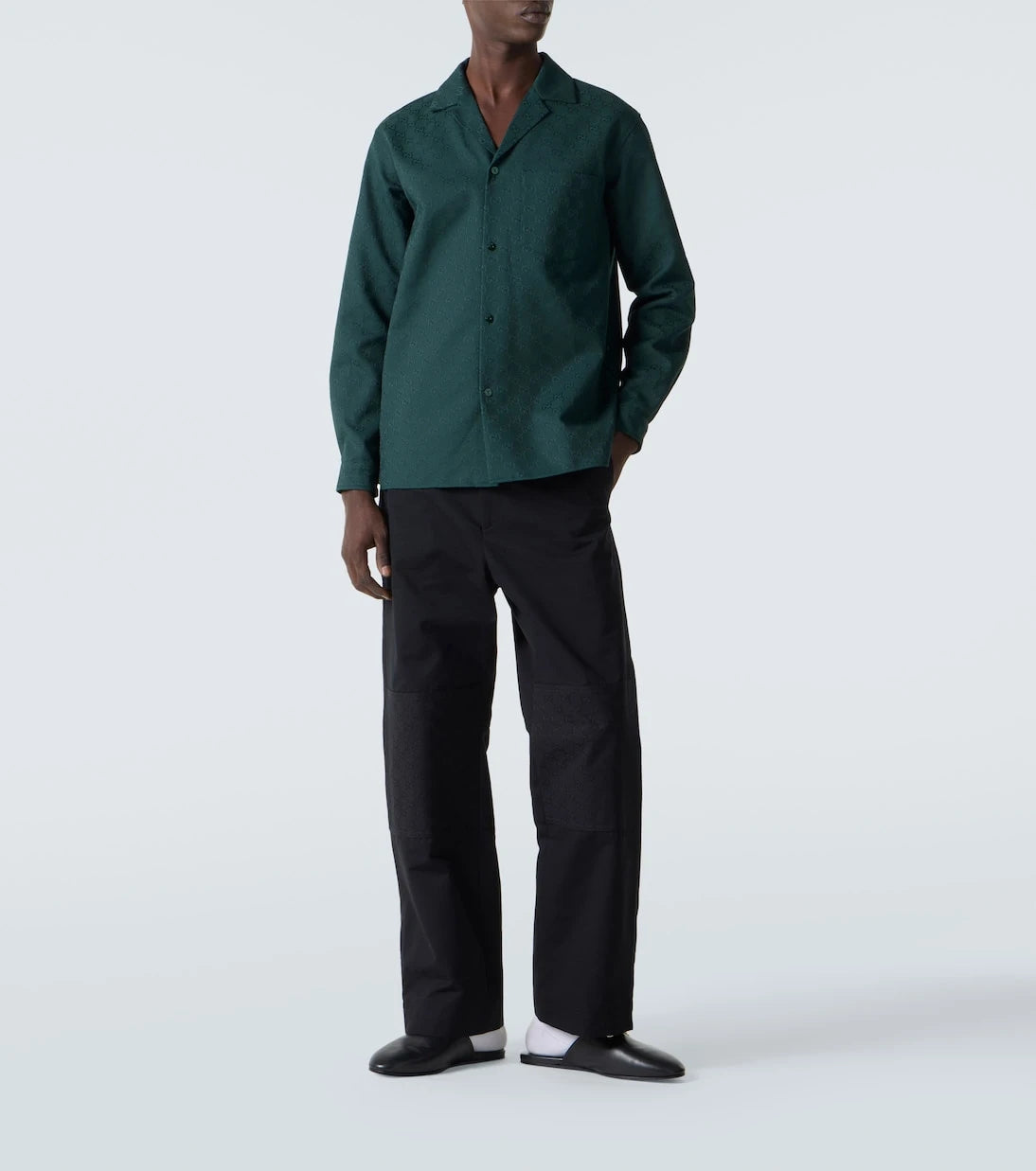 Gucci - قميص من قماش الكانفاس المخلوط بالقطن GG
