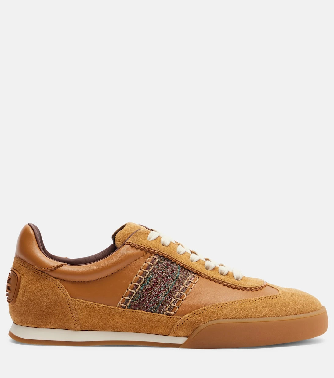 Etro - Pegaso suede-trimmed leather sneakers