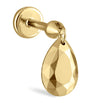 Faceted Pear Threaded Charm Earring (6.5mm)
