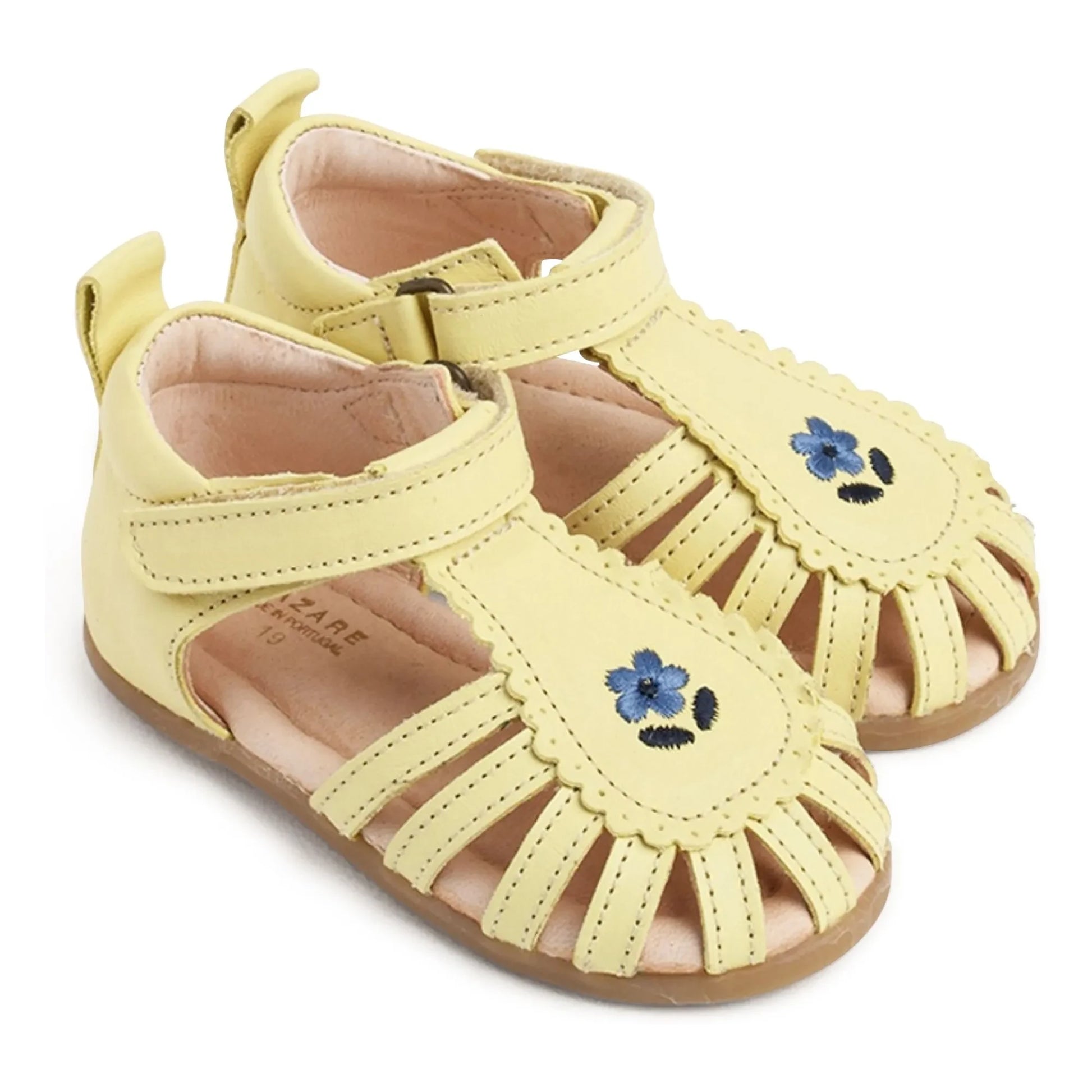 Lazare - Colette Flower Embroidered Sandals | Pale yellow