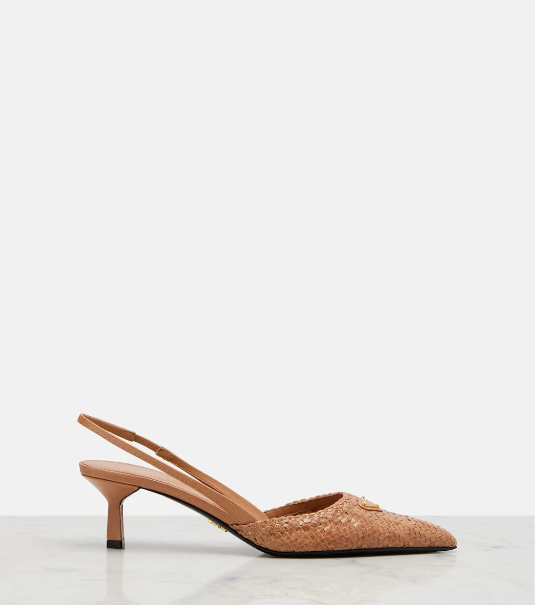 Prada - Woven leather slingback pumps