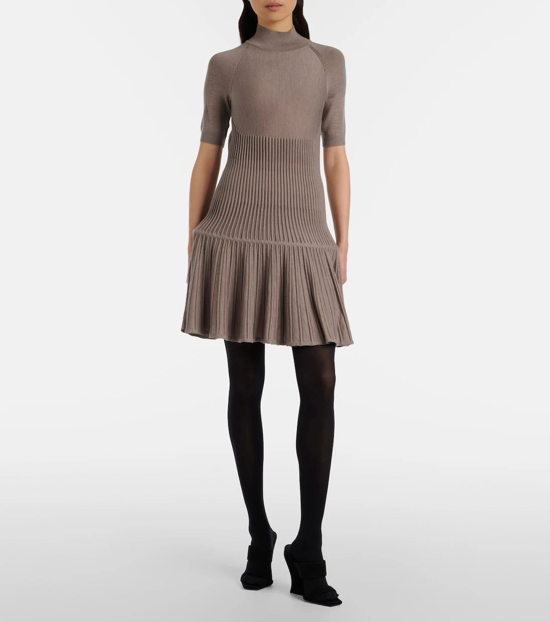 Alaïa - Ribbed-knit wool-blend minidress