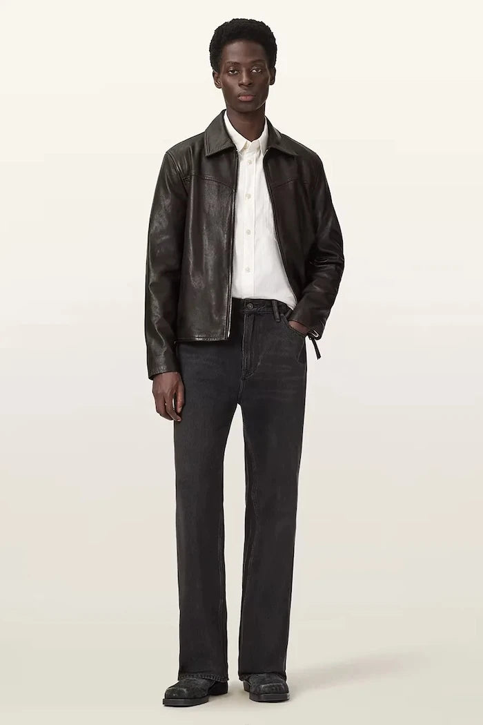 AllSaints преходно яке мъжко от кожа TUNE