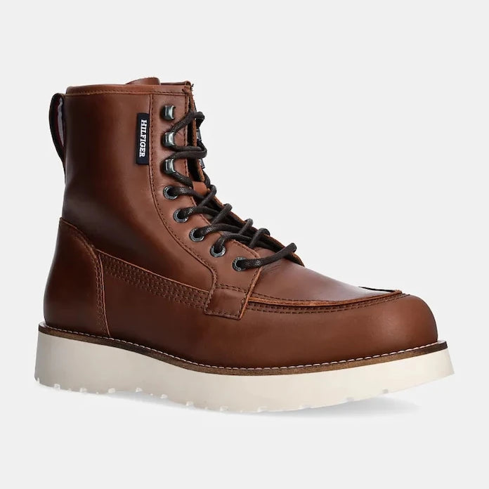 Кожени обувки Tommy Hilfiger TH AMERICAN PREM CHECK LTH BOOT