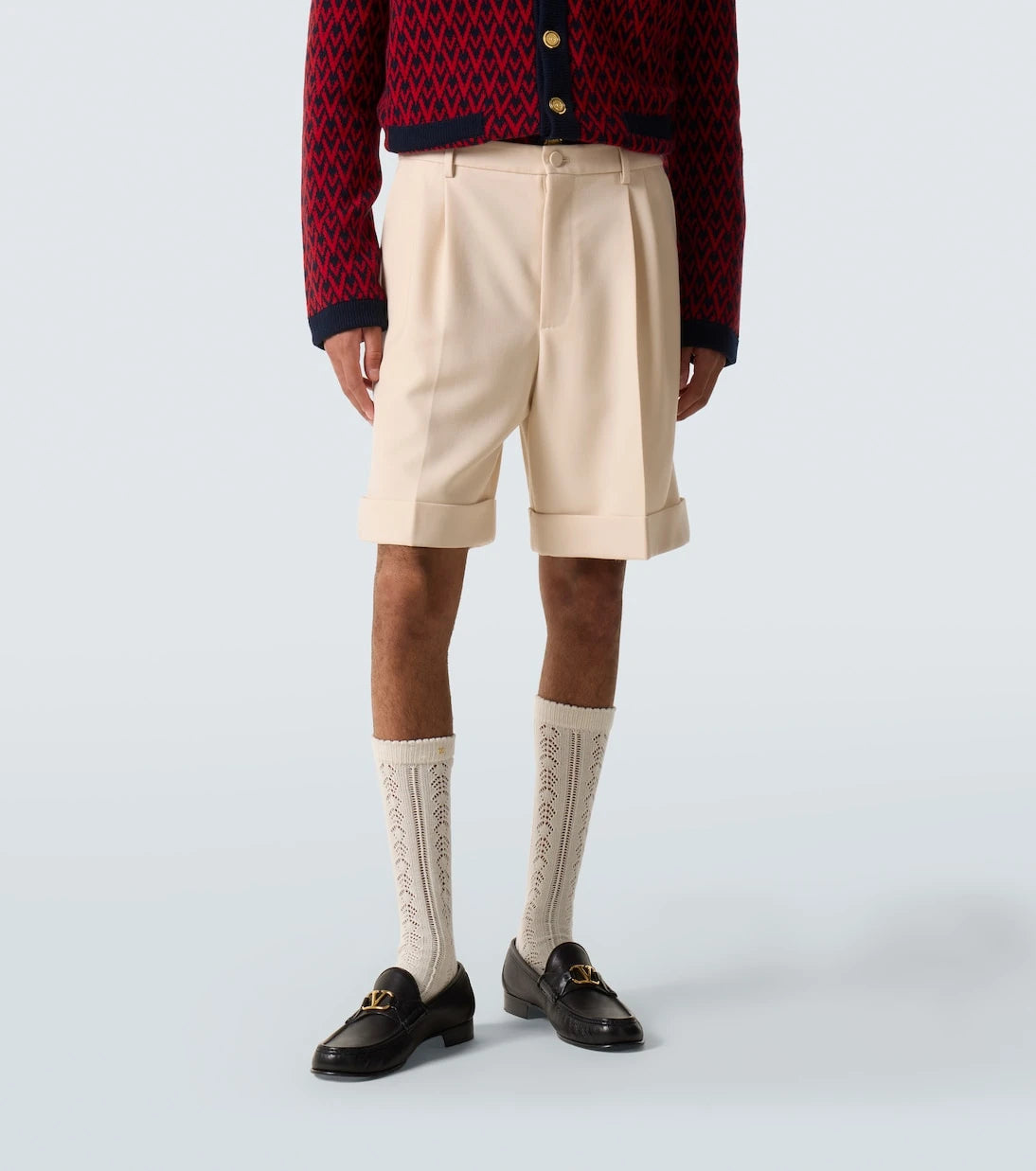 Valentino - Wool gabardine Bermuda shorts
