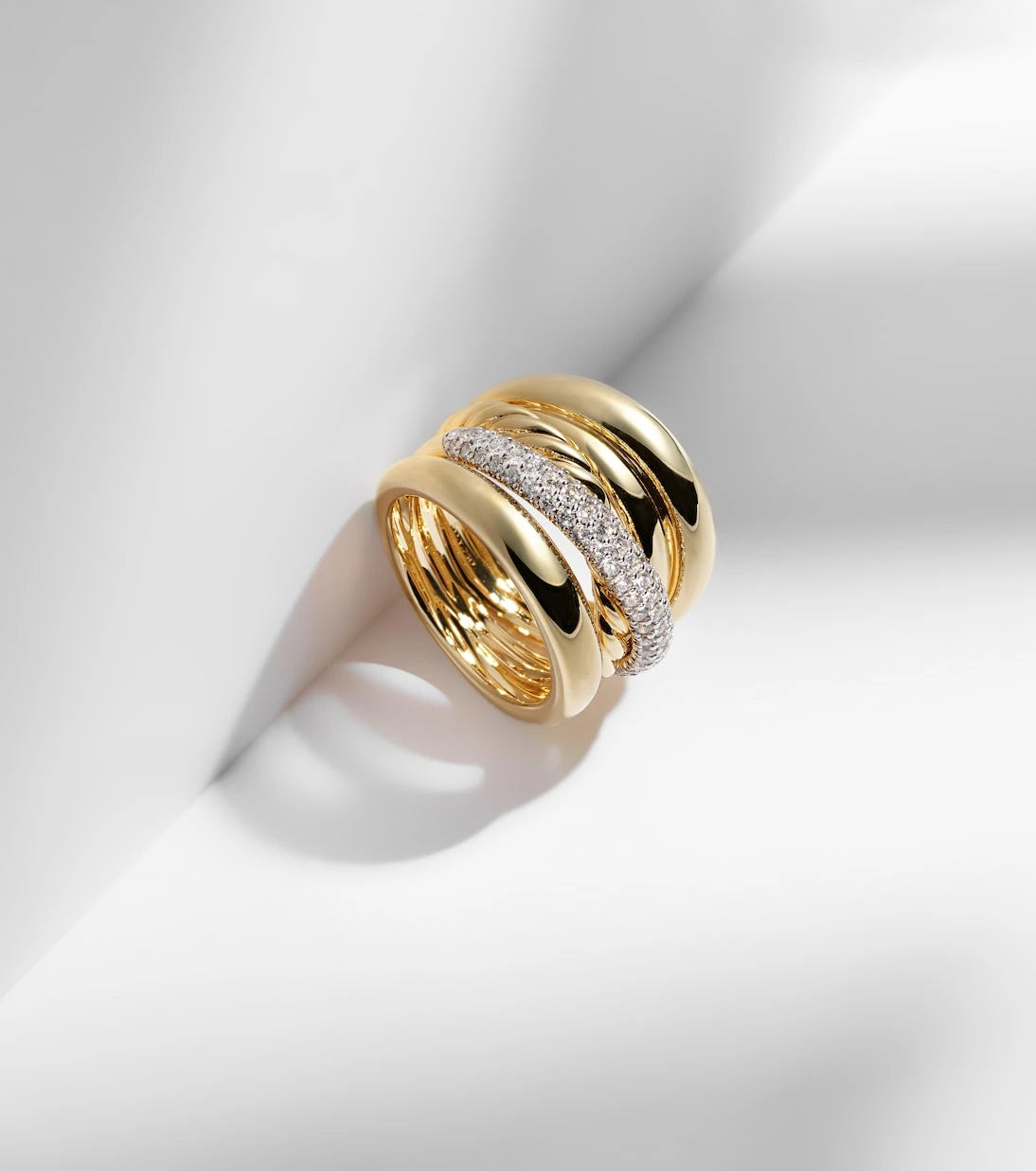 David Yurman - DY Crossover® 18kt gold ring with diamonds
