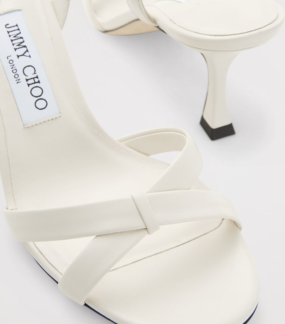 White Elsy 70 Leather Heeled Sandals